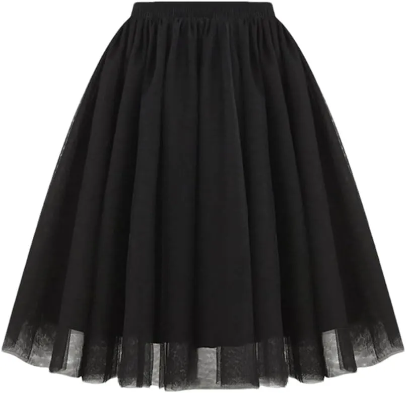 Women's Skirts Elastic High Waist A-Line Solid Color Midi Pleated Skirt Women