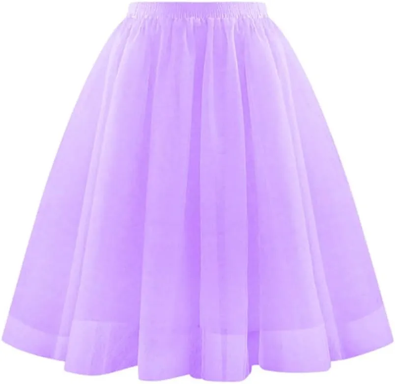 Women's Skirts Elastic High Waist A-Line Solid Color Midi Pleated Skirt Women