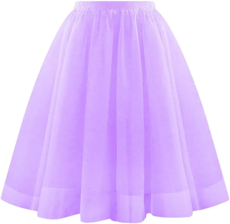 Women's Skirts Elastic High Waist A-Line Solid Color Midi Pleated Skirt Women