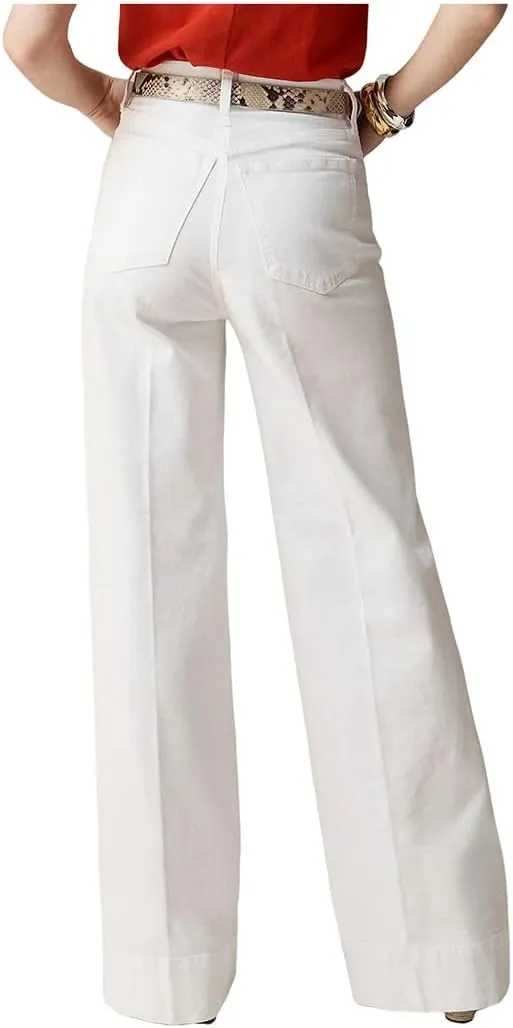 Women's Straight Leg Jeans Tummy Control Trendy High Waisted Stretchy Casual Denim Pants Baggy Trousers