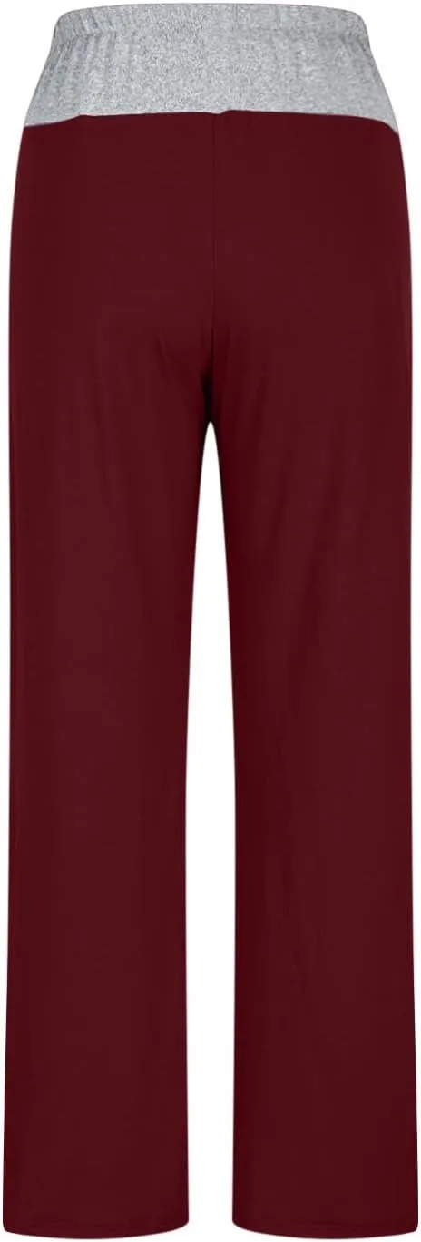 Womens Summer Pants Loose Wide Leg Pants High Waist Straight Casual Light Weight Trousers Athletic Trendy Clothes