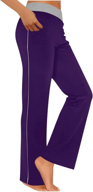 Womens Summer Pants Loose Wide Leg Pants High Waist Straight Casual Light Weight Trousers Athletic Trendy Clothes