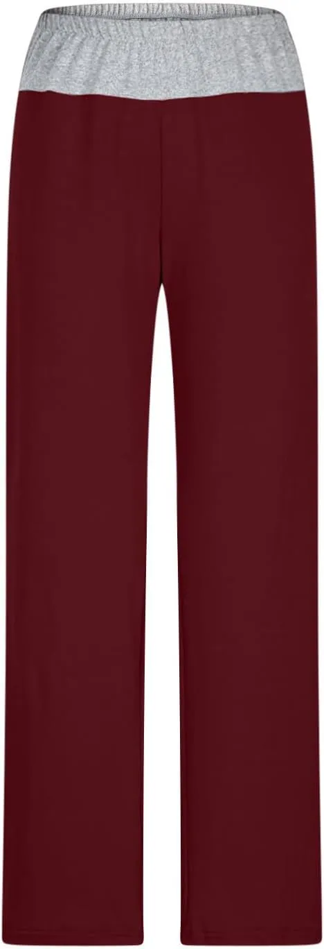 Womens Summer Pants Loose Wide Leg Pants High Waist Straight Casual Light Weight Trousers Athletic Trendy Clothes