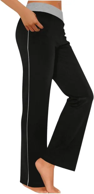 Womens Summer Pants Loose Wide Leg Pants High Waist Straight Casual Light Weight Trousers Athletic Trendy Clothes