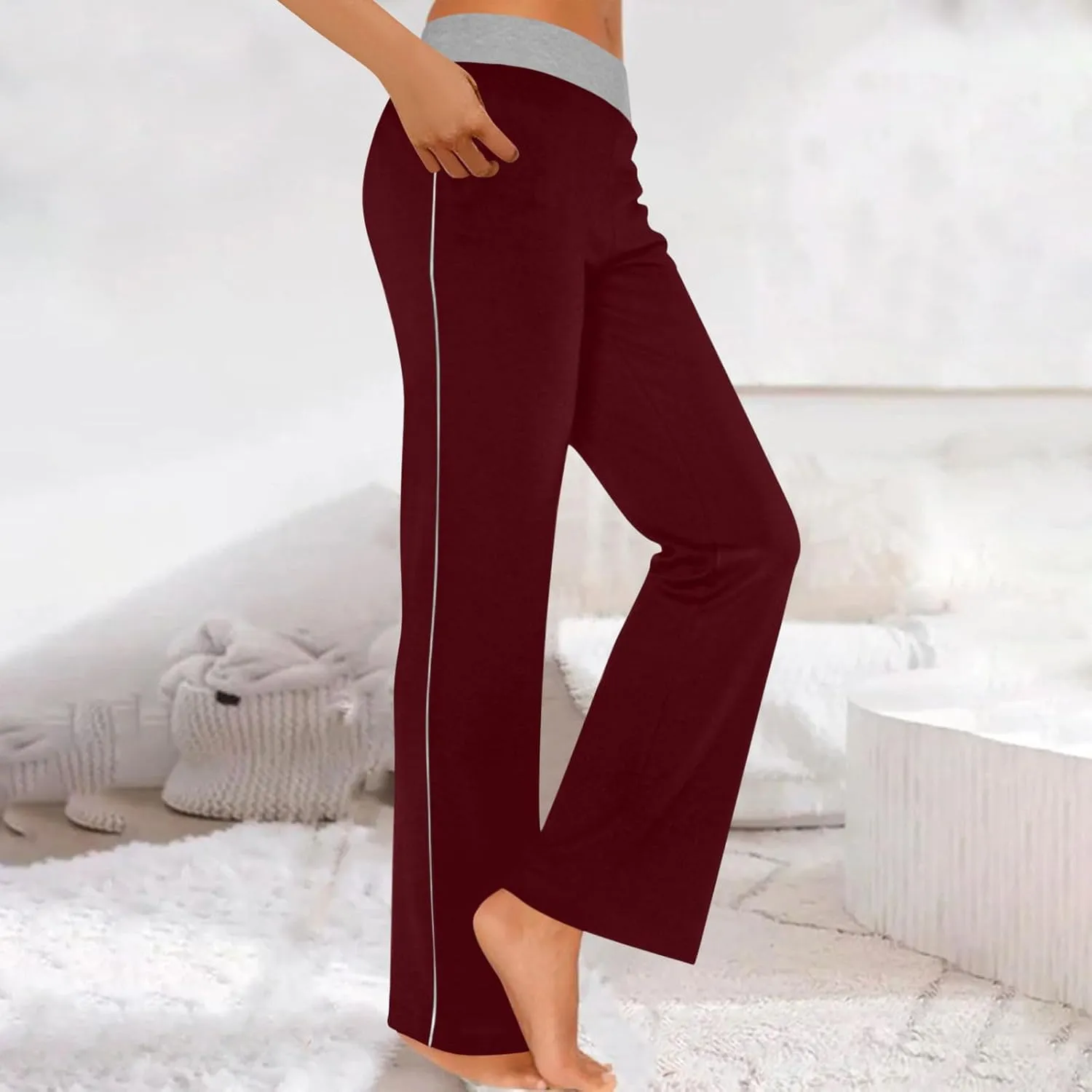 Womens Summer Pants Loose Wide Leg Pants High Waist Straight Casual Light Weight Trousers Athletic Trendy Clothes
