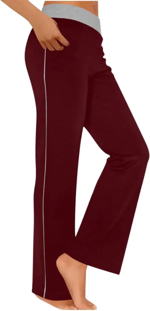 Womens Summer Pants Loose Wide Leg Pants High Waist Straight Casual Light Weight Trousers Athletic Trendy Clothes