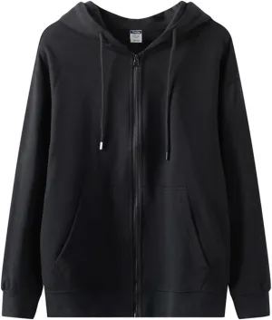 Womens' Zip Up Hoodie Casual Basic Fleeced Light Hoodie Sweatshirt Jersey Outwear Jacket