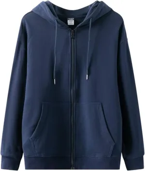 Womens' Zip Up Hoodie Casual Basic Fleeced Light Hoodie Sweatshirt Jersey Outwear Jacket