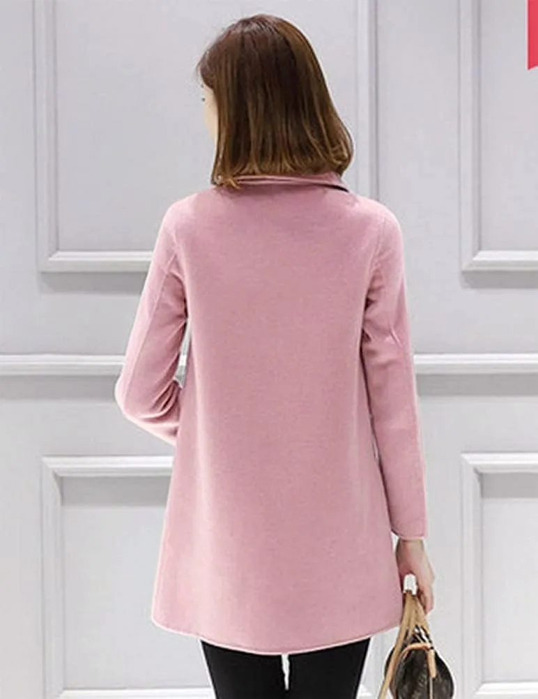 Ylingjun Womens Double Breasted Wool Jackets Casual Classic Fit Pea Coat Outwear