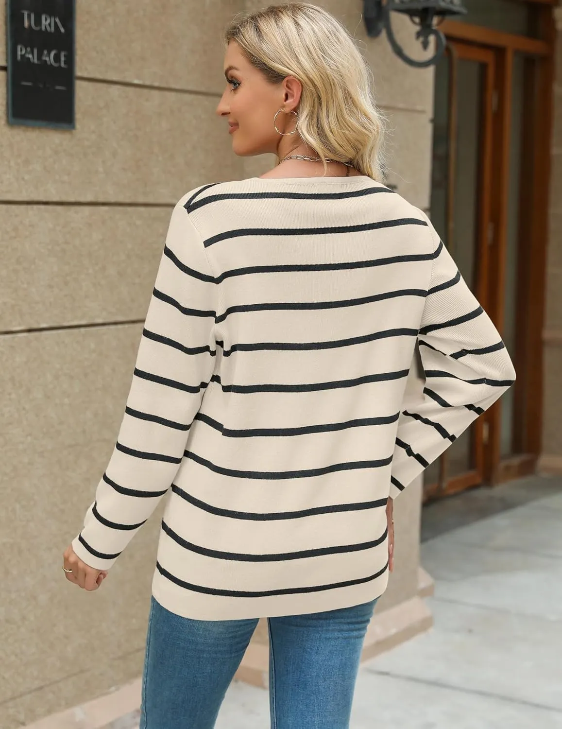 Zeagoo Women's V Neck Button Long Cardigan Sweater Casual 2024 Fall Knit Sweater Blazer with Pockets