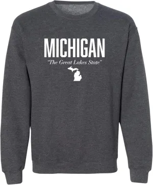 zerogravitee Michigan The Great Lakes State Crewneck Sweatshirt