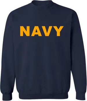 zerogravitee Navy NAVY Crewneck Sweatshirt with Gold print